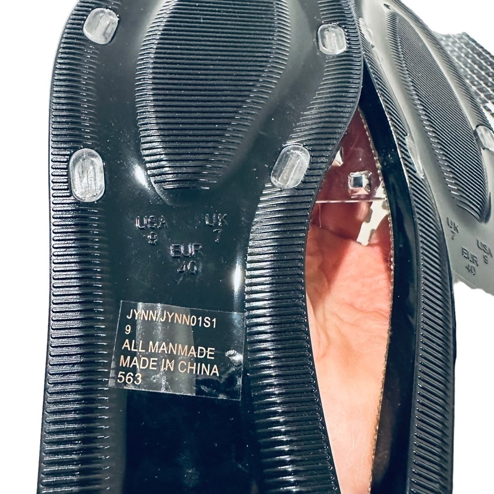 New! Steve Madden Jynn Black Jelly Slide Studs Jeweled Size 9 - Picture 7 of 9